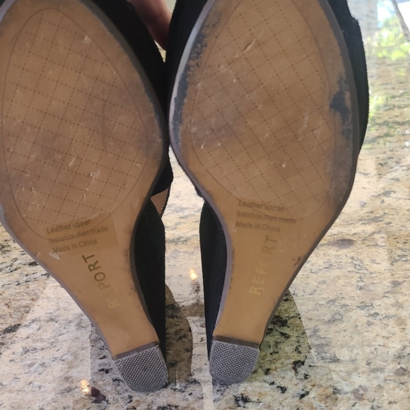 EUC Black suede wedge sandals - Picture 7 of 11